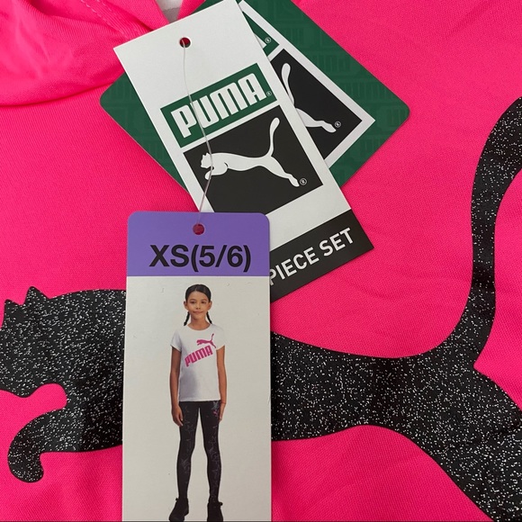 Puma girl’s 3 piece long sleeve hooded-shirt-pants - Picture 6 of 6
